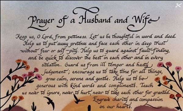 Praying in unity will strengthen your marriage bond. 
A husband and wife should always operate in the power of agreement 